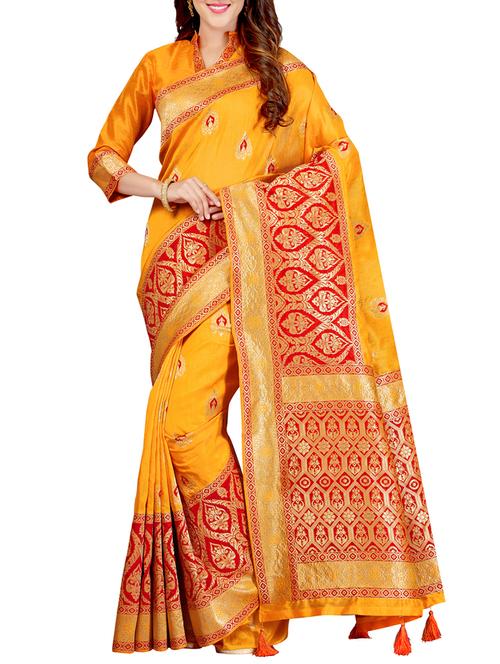 zari banarasi sareea with blouse - 15363687 - Very Small Image - 1
