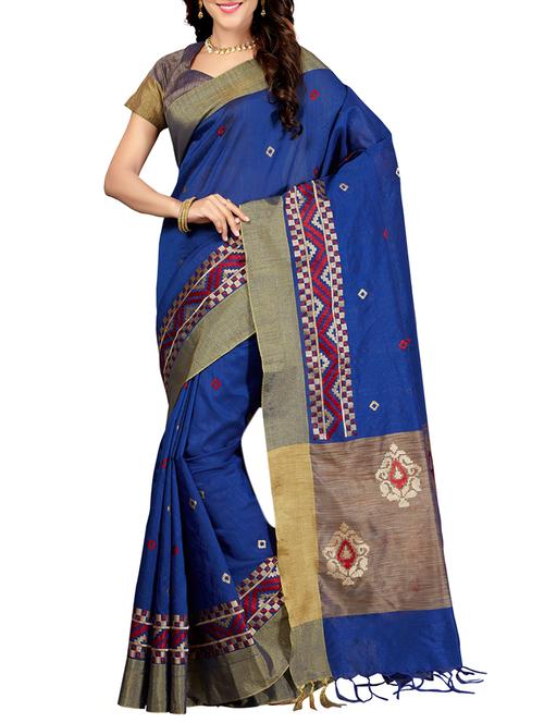 delicate golden border embroidered saree with blouse - 15363706 - Very Small Image - 1