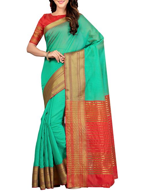 delicate golden border saree with blouse - 15363708 - Very Small Image - 1