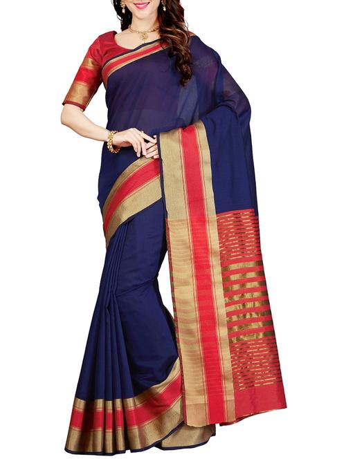 delicate golden border saree with blouse - 15363711 - Very Small Image - 1