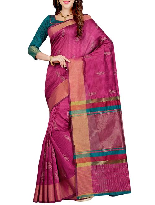 delicate golden border embroidered saree with blouse - 15363728 - Very Small Image - 1