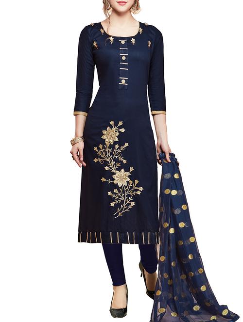 embroidered unstitched churidaar suit - 15363767 - Very Small Image - 1
