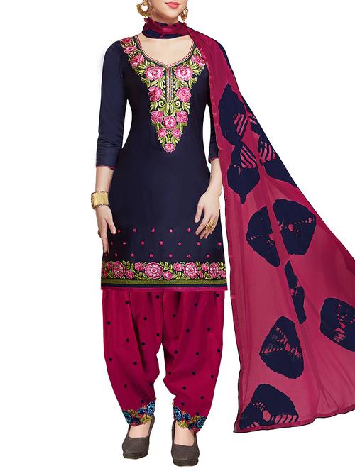 embroidered unstitched salwar suit - 15363783 - Very Small Image - 1
