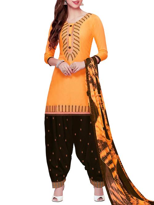 embroidered unstitched salwar suit - 15363784 - Very Small Image - 1