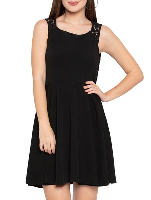 lacy back fit & flare dress - 15364384 - Very Small Image - 1