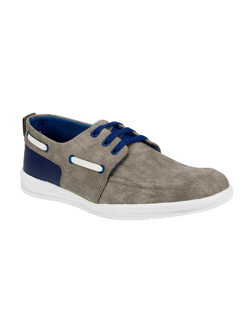 grey leatherette lace up sneaker - 15365527 - Very Small Image - 1