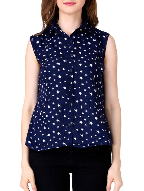 star print sleeveless shirt - 15366227 - Very Small Image - 1
