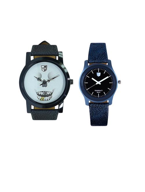 tesseract skull face dial & black dial men's analogue watches (ubws025+sblb067) - 15366366 - Very Small Image - 1