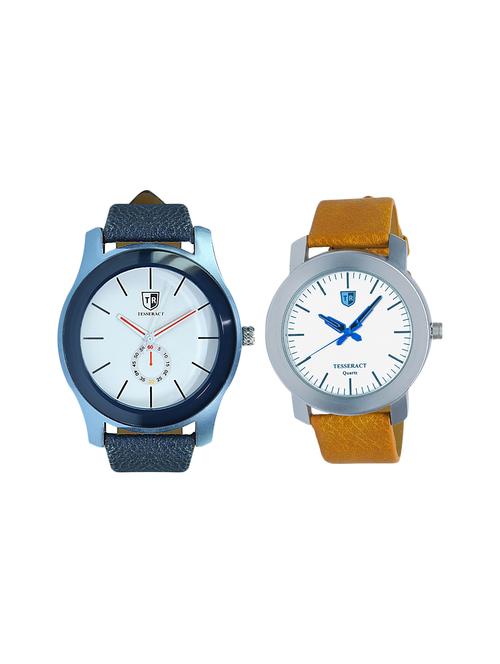 tesseract white dial men's analogue watches (sblw027+brw043) - 15366377 - Very Small Image - 1