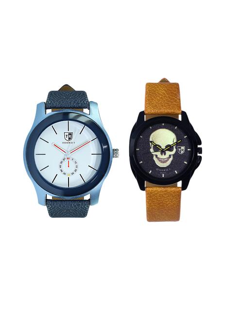 tesseract white dial & black skull face dial men's analogue watches (sblw027+ubrgs047) - 15366379 - Very Small Image - 1