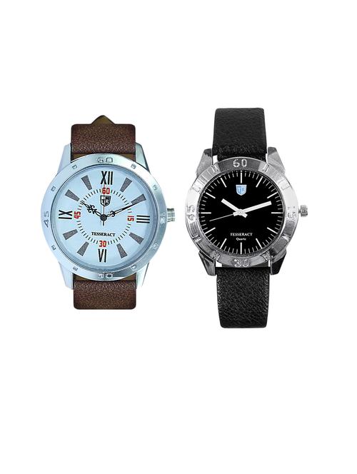 tesseract white dial & black dial men's analogue watches (uchtx029+sbb037) - 15366396 - Very Small Image - 1