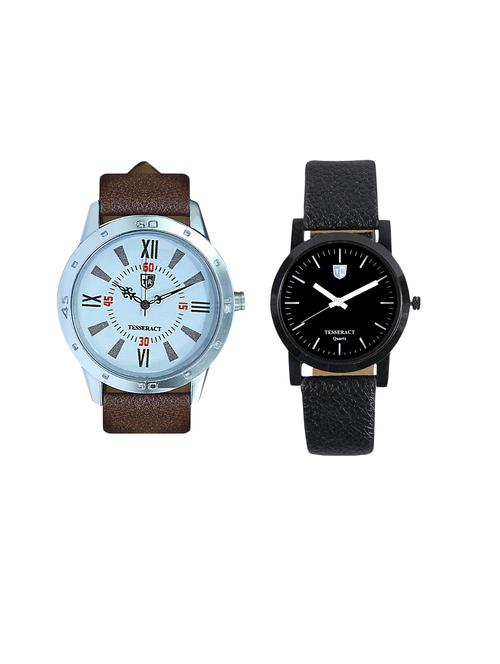 tesseract white dial & black dial men's analogue watches (uchtx029+sbb039) - 15366397 - Very Small Image - 1