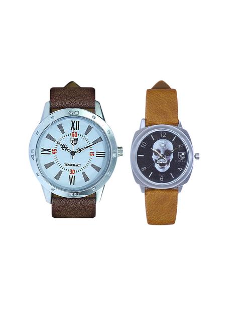 tesseract white dial & black skull face dial analogue watches (uchtx029+ubrss049) - 15366402 - Very Small Image - 1