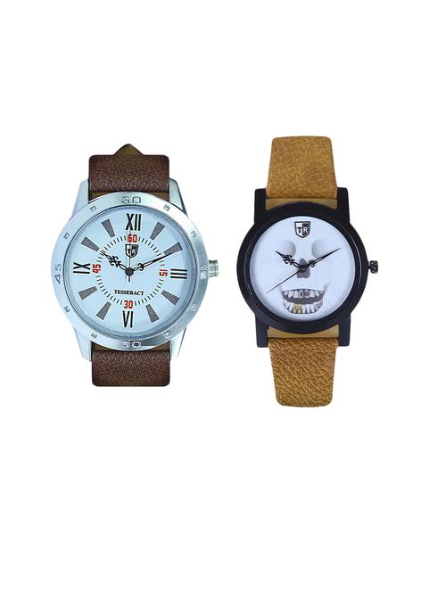 tesseract white dial & white skull face dial analogue watches (uchtx029+ubrws057) - 15366406 - Very Small Image - 1