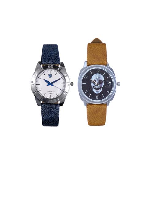 tesseract white dial & black skull face dial analogue watches (sblw031+ubrss049) - 15366423 - Very Small Image - 1