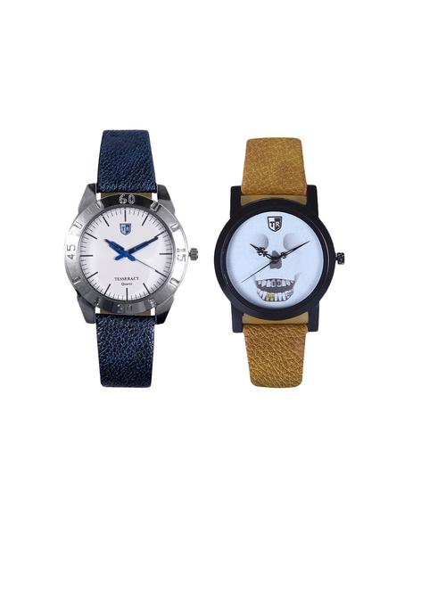 tesseract white dial & white skull face dial analogue watches (sblw031+ubrws057) - 15366427 - Very Small Image - 1