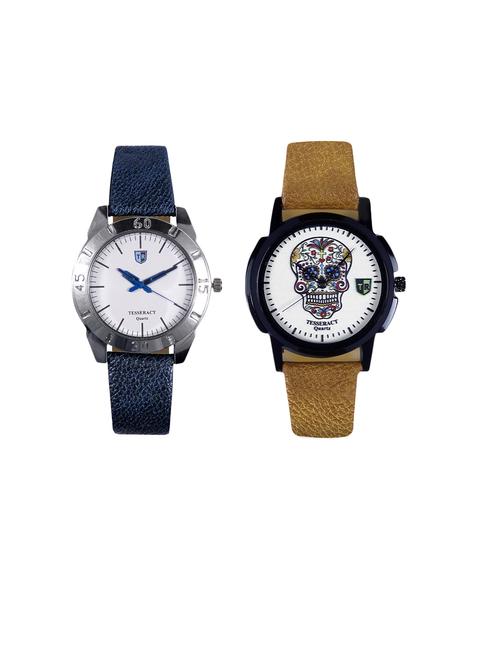 tesseract white dial & white skull face dial analogue watches (sblw031+ubrcfs059) - 15366428 - Very Small Image - 1