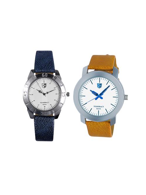 tesseract white dial men's analogue watches (sblofw035+brw043) - 15366459 - Very Small Image - 1