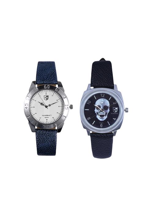 tesseract white dial & black skull face dial men's analogue watches (sblofw035+ubss053) - 15366464 - Very Small Image - 1