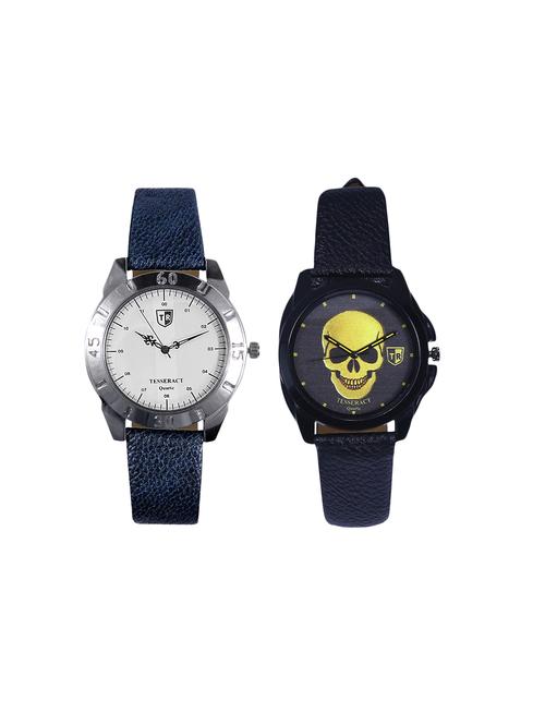 tesseract white dial & black skull face dial men's analogue watches (sblofw035+ubgs055) - 15366465 - Very Small Image - 1