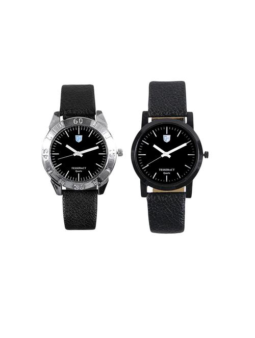 tesseract black dial men's analogue watches (sbb037+sbb039) - 15366475 - Very Small Image - 1