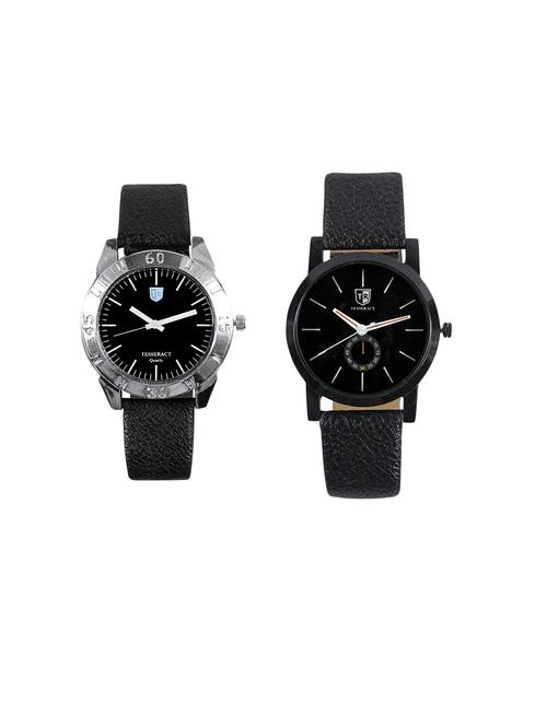 tesseract black dial men's analogue watches (sbb037+sbb041) - 15366476 - Very Small Image - 1