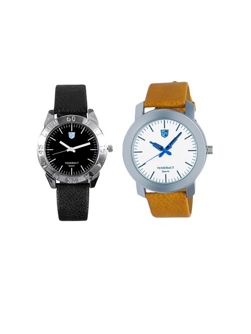 tesseract black dial men's analogue watches (sbb037+brw043) - 15366477 - Very Small Image - 1