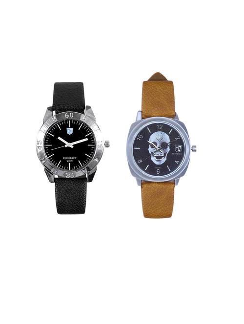 tesseract black dial & black skull face dial men's analogue watches (sbb037+ubrss049) - 15366480 - Very Small Image - 1