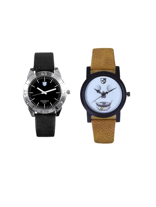 tesseract black dial & white skull face dial men's analogue watches (sbb037+ubrws057) - 15366484 - Very Small Image - 1