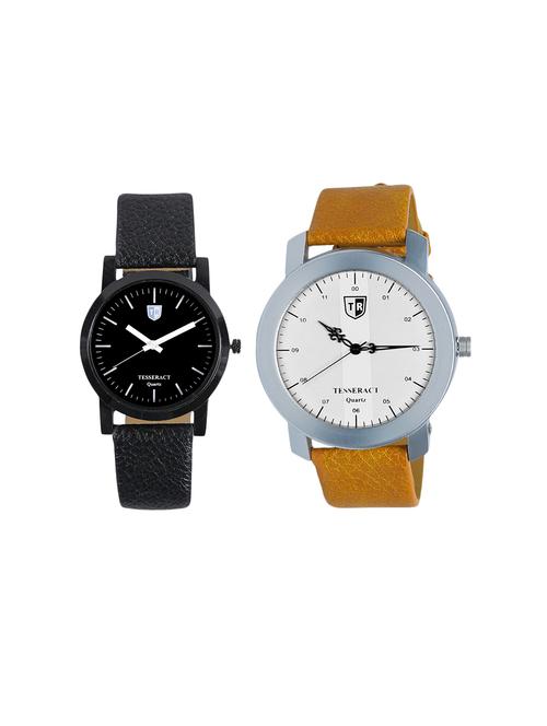 tesseract black dial men's analogue watches (sbb039+sbrw071) - 15366508 - Very Small Image - 1