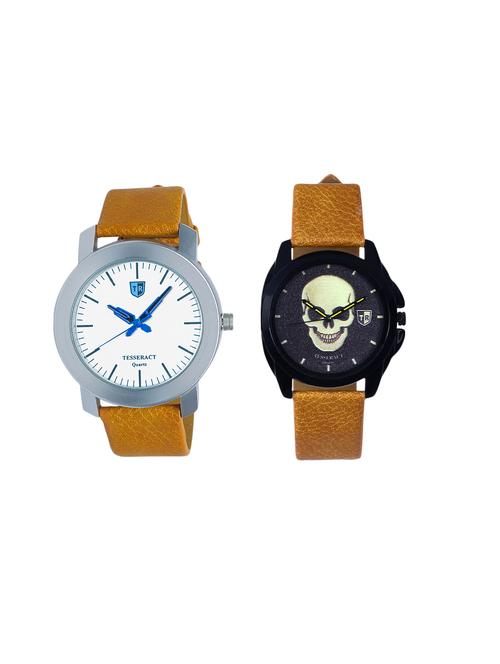 tesseract white dial & skull face dial men's analogue watches (sbrw043+ubrgs047) - 15366527 - Very Small Image - 1