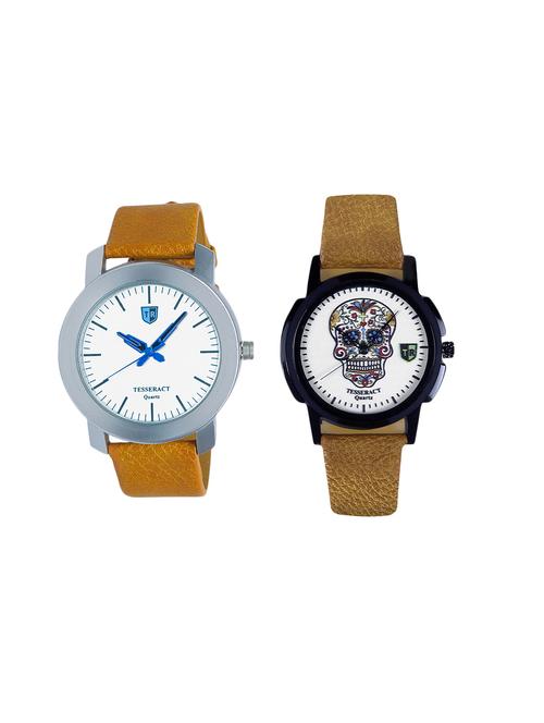 tesseract white skull face dial men's analogue watches (sbrw043+ubrcfs059) - 15366533 - Very Small Image - 1