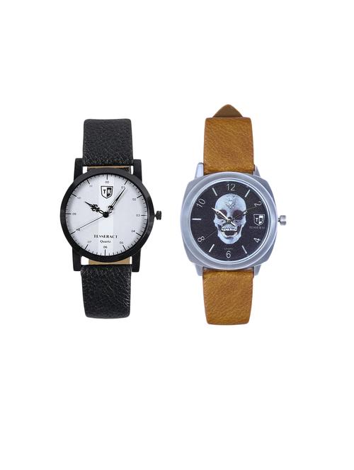 tesseract white dial & black skull face dial men's analogue watches (sbofw045+ubrss049) - 15366542 - Very Small Image - 1