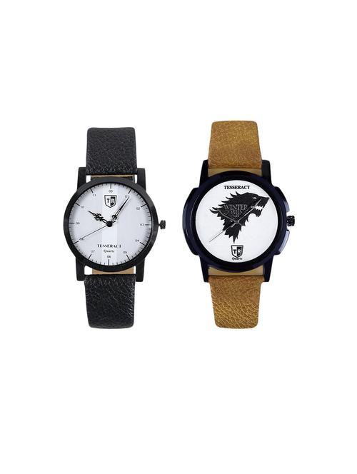 tesseract white dial & game of thrones dial men's analogue watches (sbofw045+ubrwgt061) - 15366548 - Very Small Image - 1