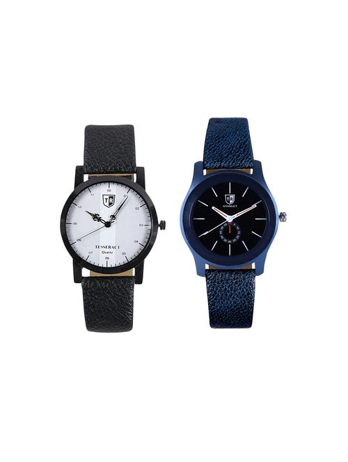 tesseract white dial & black dial men's analogue watches (sbofw045+sblb063) - 15366549 - Very Small Image - 1