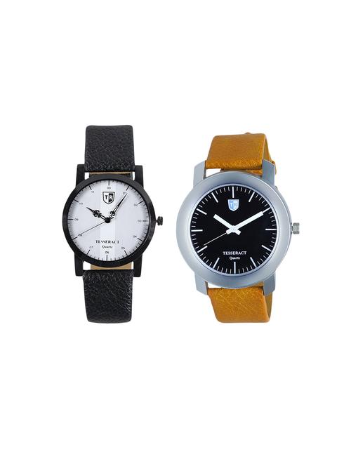 tesseract white dial & black dial men's analogue watches (sbofw045+sbrgb069) - 15366552 - Very Small Image - 1