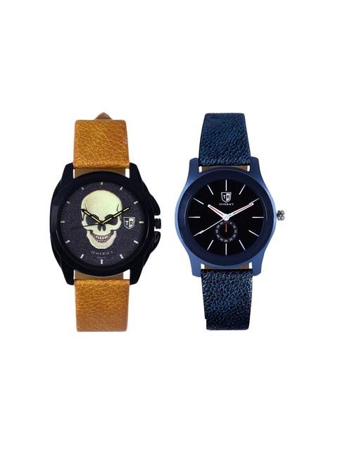 tesseract skull face dial & black dial men's analogue watches (ubrgs047+sblb063) - 15366562 - Very Small Image - 1