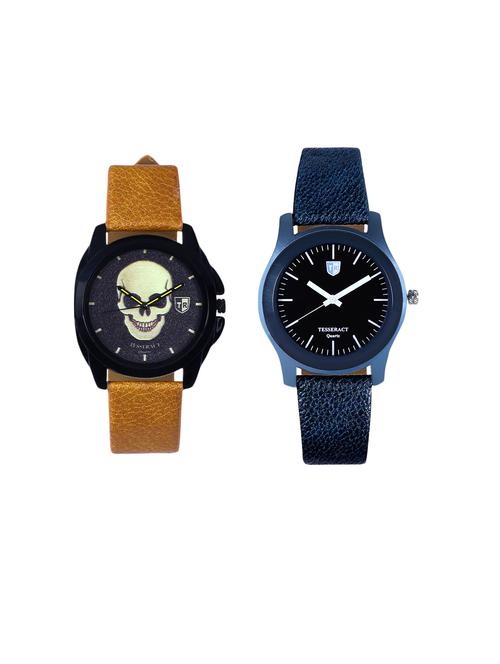 tesseract skull face dial & black dial men's analogue watches (ubrgs047+sblb067) - 15366564 - Very Small Image - 1