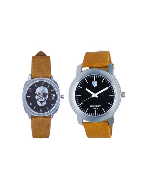 tesseract skull face dial & black dial men's analogue watches (ubrss049+sbrgb069) - 15366577 - Very Small Image - 1