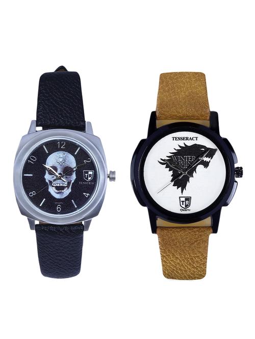 tesseract skull face dial & game of thrones dial men's analogue watches (ubss053+ubrwgt061) - 15366594 - Very Small Image - 1