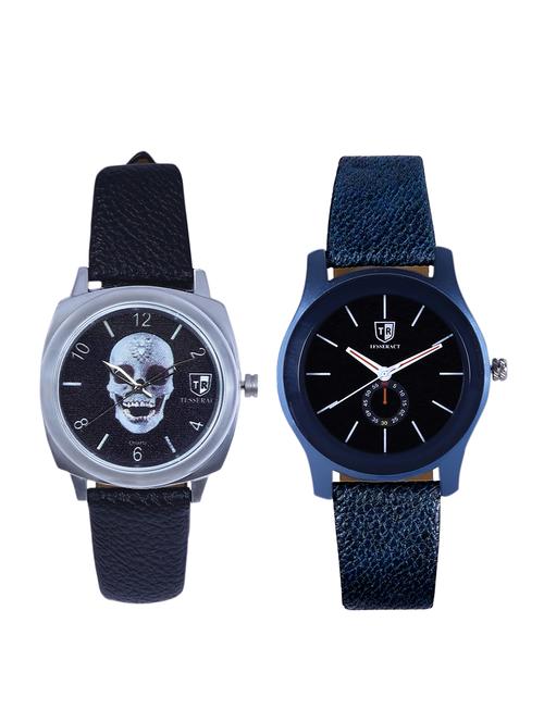 tesseract skull face dial & black dial men's analogue watches (ubss053+sblb063) - 15366595 - Very Small Image - 1