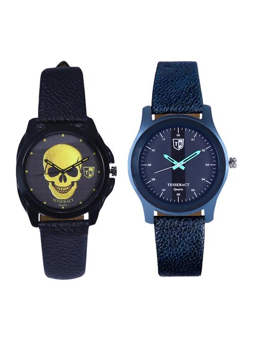 tesseract skull face & black dial men's analogue watches (ubgs055+sblb065) - 15366605 - Very Small Image - 1
