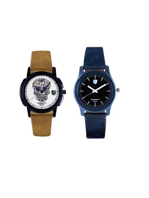 tesseract skull face & black dial men's analogue watches (ubrcfs059+sblb067) - 15366621 - Very Small Image - 1