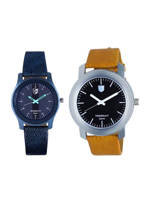 tesseract blue & black dial men's analogue watches (sblb065+sbrgb069) - 15366637 - Very Small Image - 1