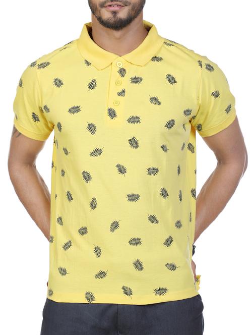 yellow printed polo t-shirt - 15366832 - Very Small Image - 1