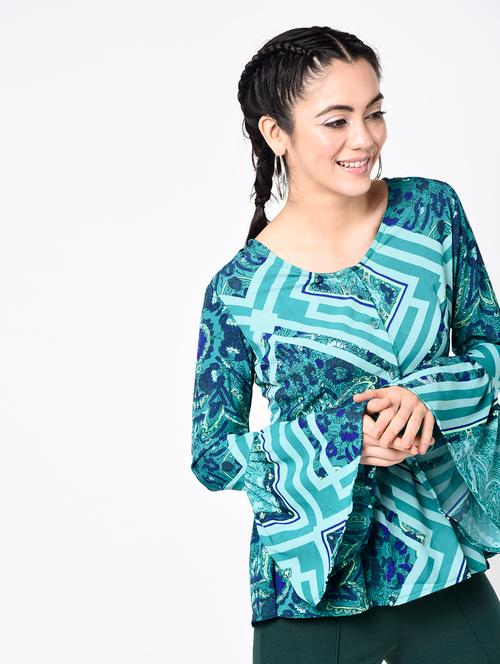 bell sleeved flared top - 15366995 - Very Small Image - 1
