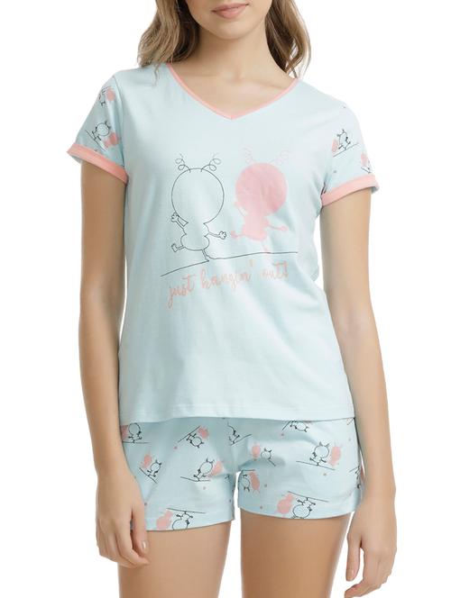 printed nightwear shorts set - 15367297 - Very Small Image - 1