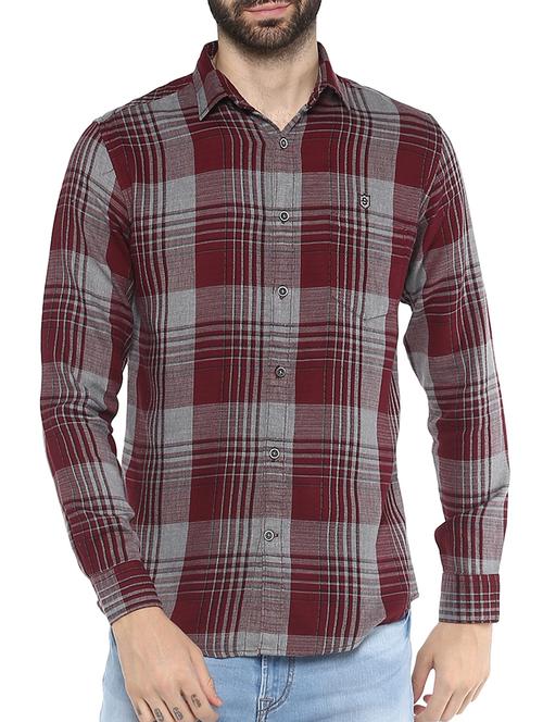 red cotton casual shirt - 15367877 - Very Small Image - 1