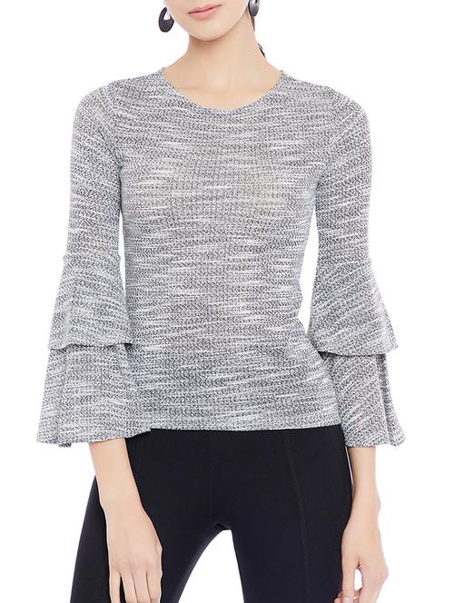 layered bell sleeve knitted top - 15367928 - Very Small Image - 1