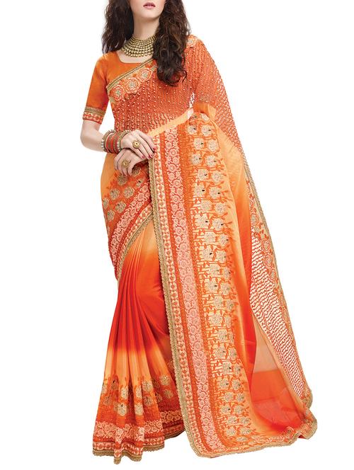 ombre embroidered saree with blouse - 15368203 - Very Small Image - 1